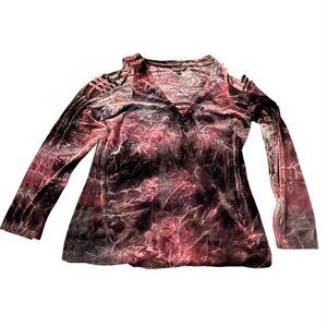 ROCK & REPUBLIC Women's XL Velour like long sleeve shirt